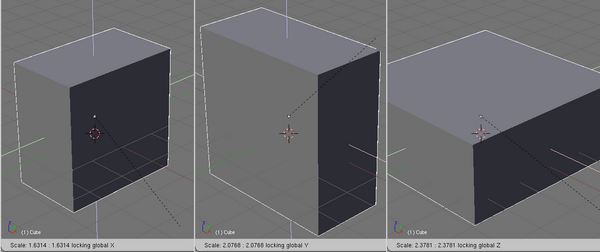 Scale with locked axes Y+Z, X+Z and X+Y