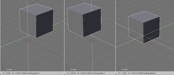 Translation/Grab with locked axes Y+Z, X+Z and X+Y
