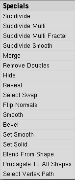 Mesh Edit Menu