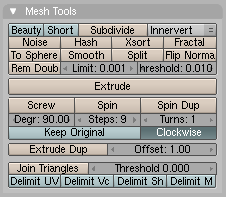 Extrude button in EditButtons context.
