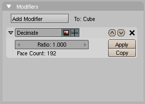 Decimate modifier