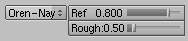 The Oren-Nayar diffuse shader settings.
