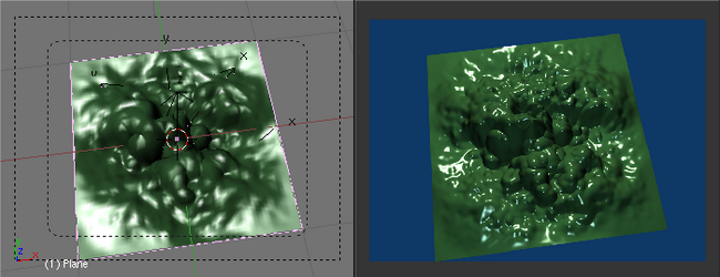 A slime animation created with the Displace modifier. YouTube video Sample blend file 
