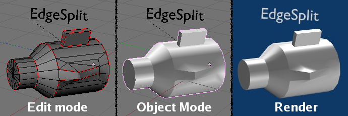 EdgeSplit modifier output with From Marked As Sharp selected. Sample blend file 