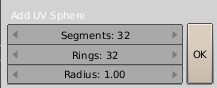 Add UVSphere popup window