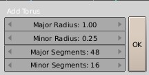 Add torus popup window