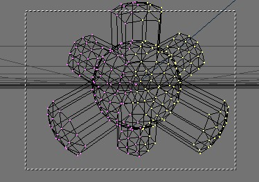 Object in editmode with some faces selected.