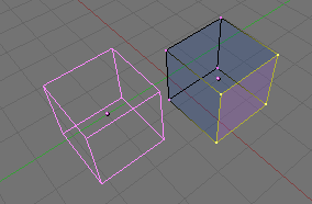 Two Cubes selected prior to EditMode.