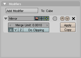 Mirror modifier