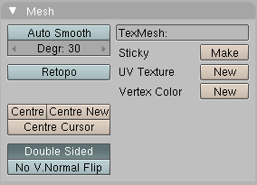 Mesh panel with Retopo disabled.