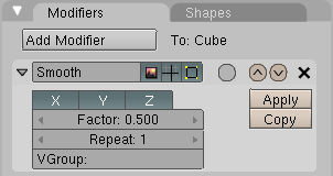 Smooth modifier