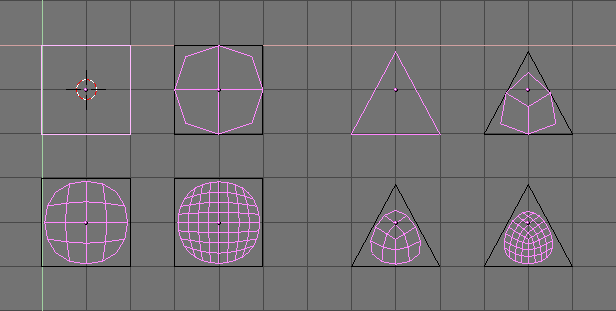 SubSurf of simple square and triangular faces.