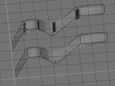 Solid view of SubSurfed meshes with inconsistent normals (top) and consistent normals (bottom).
