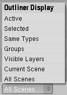 Outliner Display dropdown