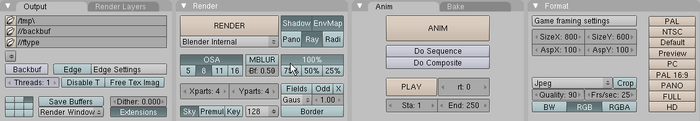 Rendering options in the RenderingButtons.