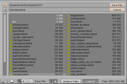 File Selection Window - saving.