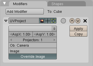 UVProject modifier