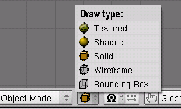 A 3D Viewport's draw mode button.