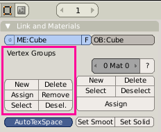 Vertex Group default panel