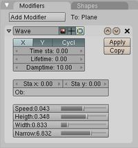 Wave Modifier Panel